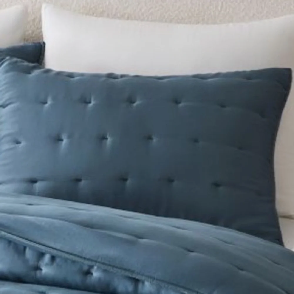 West Elm TENCEL™ Crescent Stitch King Sham in Steel Blue